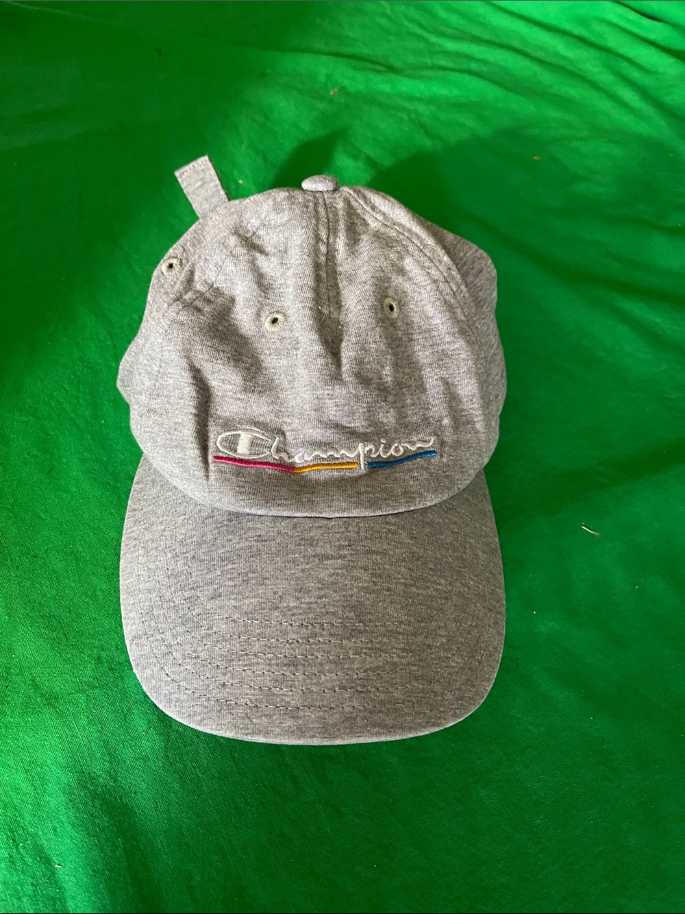 Champion Kids Gray Logo Cap with Red Yellow Blue Accent